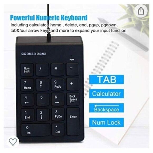Numeric Keypad USB Mini Slim Portable Number - Picture 4 of 4